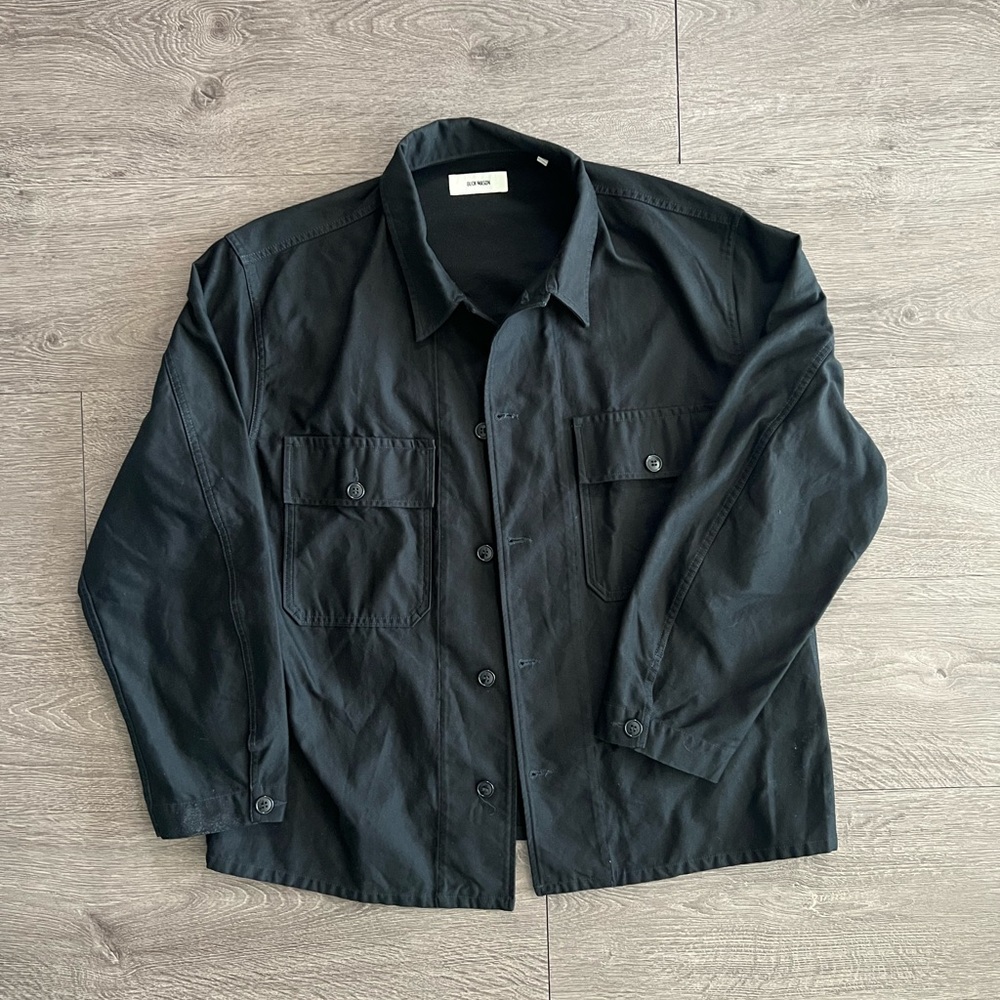 Buck Mason Men’s Twill CPO Shirt Jacket in Black - XXL